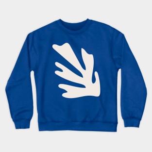 Cream and Blue Leaf Cutout Crewneck Sweatshirt